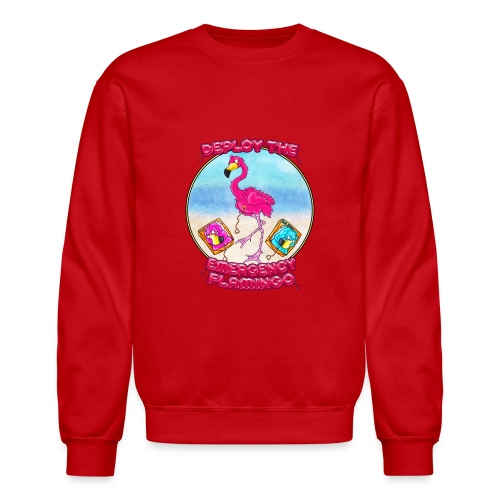 Emergency Flamingo - Unisex Crewneck Sweatshirt