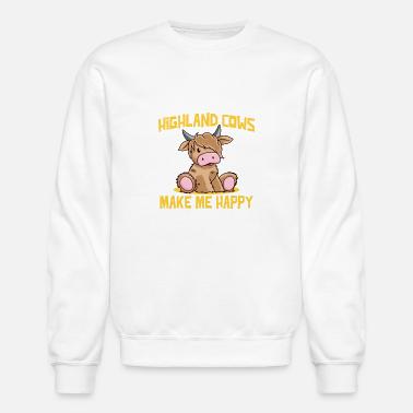 highland cows make me happy Cute Calv Baby' Unisex Crewneck Sweatshirt |  Spreadshirt