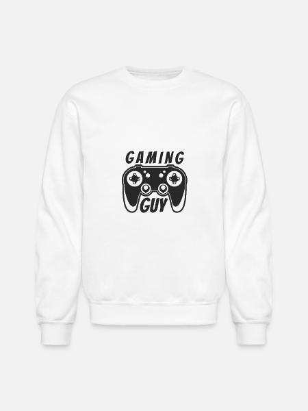 Skull gamer with joystick - Unisex Crewneck Sweatshirt - white