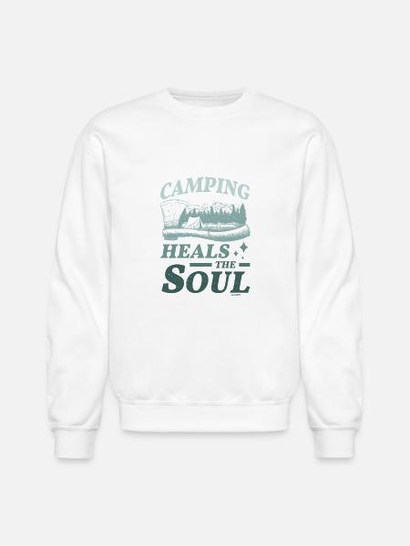 Camping heals the soul - Unisex Crewneck Sweatshirt - white