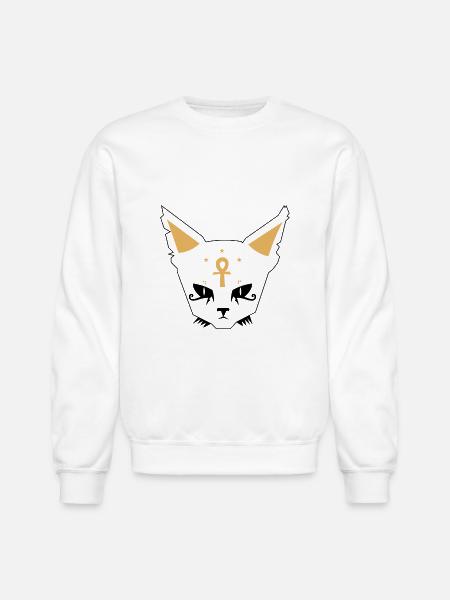 Cat Face - Unisex Crewneck Sweatshirt - white