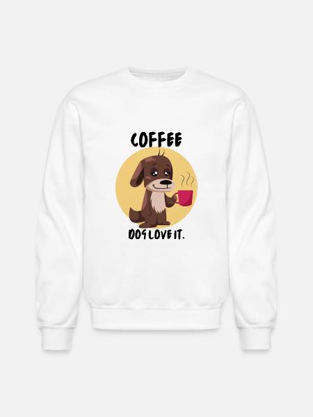 Coffee Dog Love it - Unisex Crewneck Sweatshirt - white