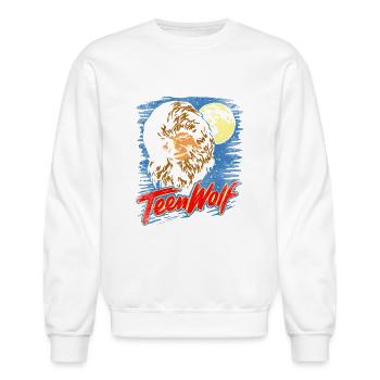 Teen Wolf Moon - Unisex Crewneck Sweatshirt - white - Front - AI Model Female 172 light (172cm) & AI Model Male 185 dark (185cm)