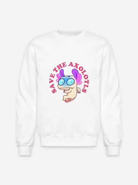 Save The Axolotls 47 - Unisex Crewneck Sweatshirt - white