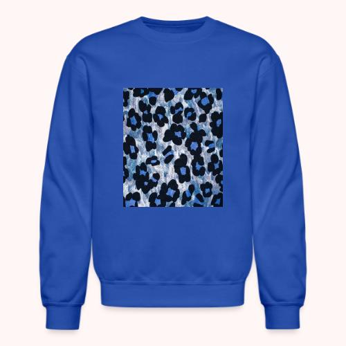 blue ank black leopard pattern - Unisex Crewneck Sweatshirt