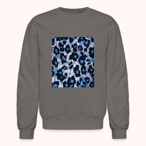 blue ank black leopard pattern - Unisex Crewneck Sweatshirt