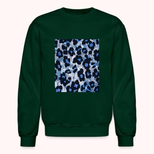 blue ank black leopard pattern - Unisex Crewneck Sweatshirt