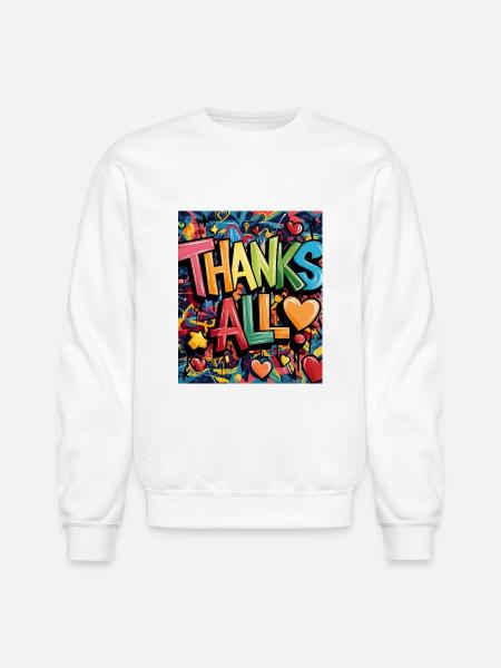 thanks - Unisex Crewneck Sweatshirt - white