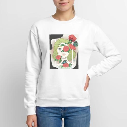 Girl with Rose Vine - Unisex Crewneck Sweatshirt