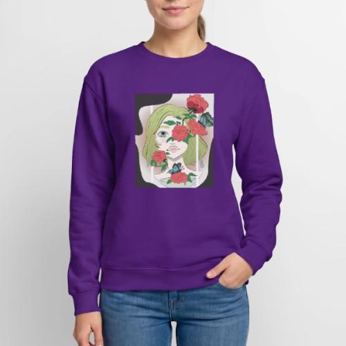 Girl with Rose Vine - Unisex Crewneck Sweatshirt