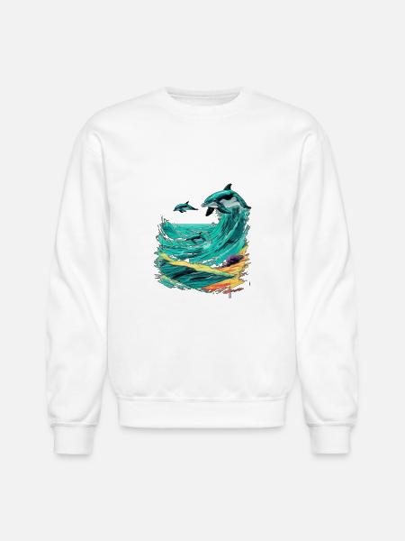 Pixel Beach CRT Dreams - Unisex Crewneck Sweatshirt - white