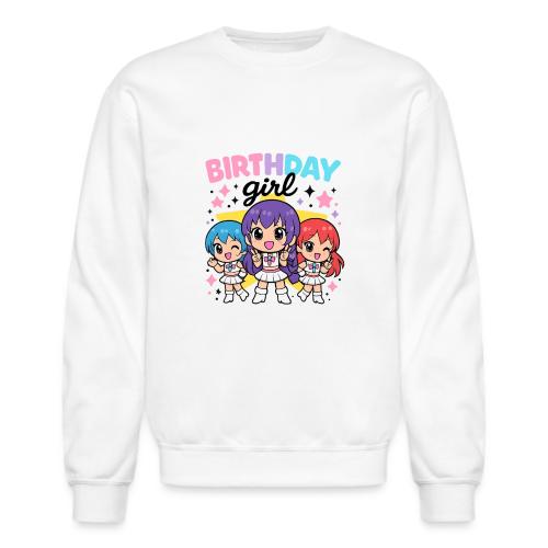 Cute Chibi Birthday Idol Girls - Unisex Crewneck Sweatshirt