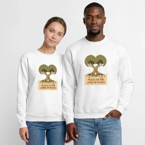 Peace To The Land Of Peace Tree Heart - Unisex Crewneck Sweatshirt