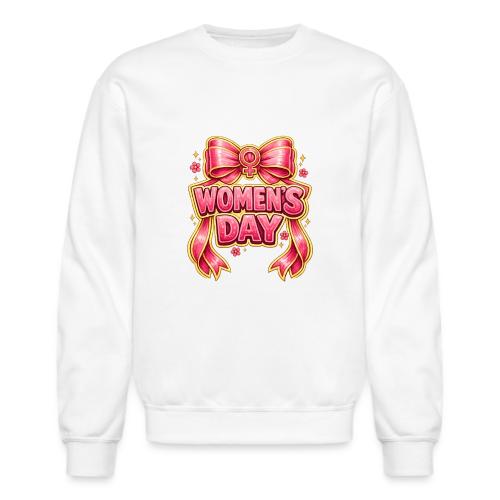 Cute Pink Bow Women’s Day Feminist Symbol - Unisex Crewneck Sweatshirt