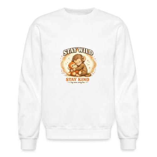 Stay Wild Stay Kind Punch Monkey Hug - Unisex Crewneck Sweatshirt