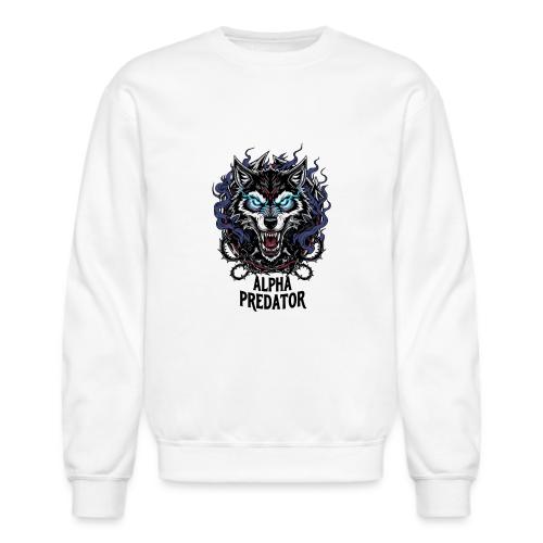 Alpha Predator Wolf Fierce Neon Eyes - Unisex Crewneck Sweatshirt