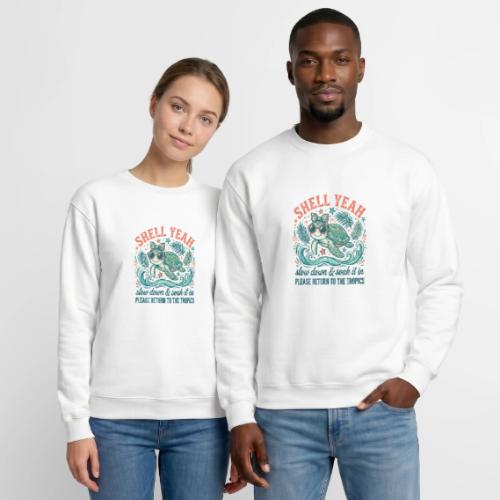 Shell Yeah Sea Turtle Beach Vibes - Unisex Crewneck Sweatshirt