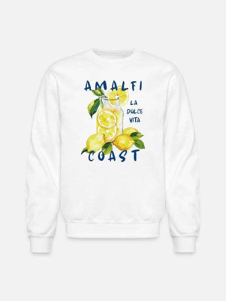 Amalfi Coast Italy - la Dolce Vita - Unisex Crewneck Sweatshirt - white