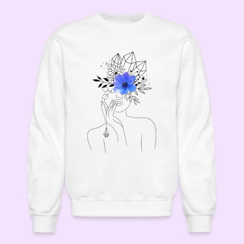 Third Eye Flower Goddess - Crystal Design - Unisex Crewneck Sweatshirt