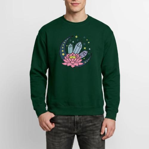 Half A Moon, Healing Crystals Lotus Flower - Unisex Crewneck Sweatshirt