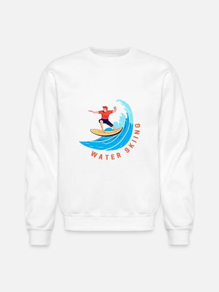 skiing On the water - Unisex Crewneck Sweatshirt - white