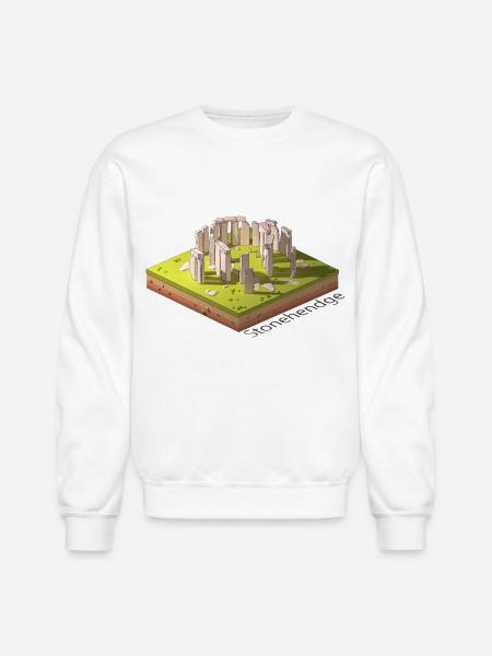 Geometric low poly Stonehendge - Unisex Crewneck Sweatshirt - white