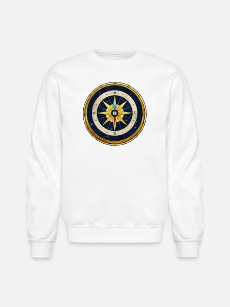 Stellar Golden Compass - Unisex Crewneck Sweatshirt - white