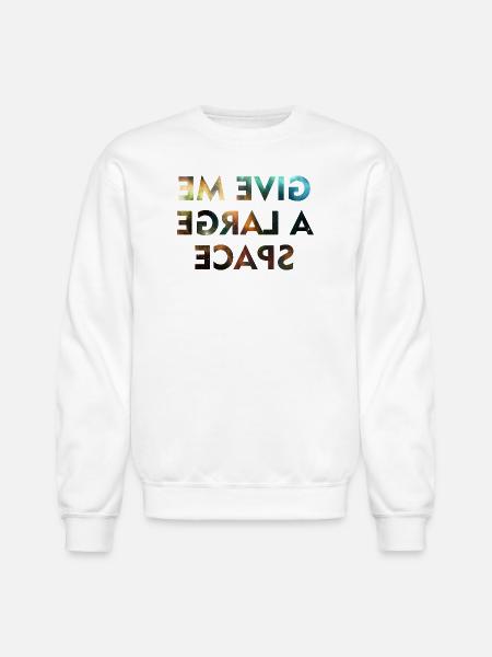 Cosmic Galaxy Mirror Text - Unisex Crewneck Sweatshirt - white