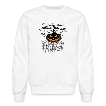 Halloween - Unisex Crewneck Sweatshirt - white - Front - AI Model Female 172 light (172cm) & AI Model Male 185 dark (185cm)