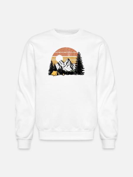 Sunset Camp Silhouette - Unisex Crewneck Sweatshirt - white