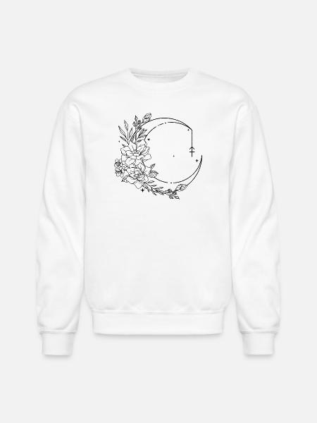 Monochrome Night Glyph - Unisex Crewneck Sweatshirt - white