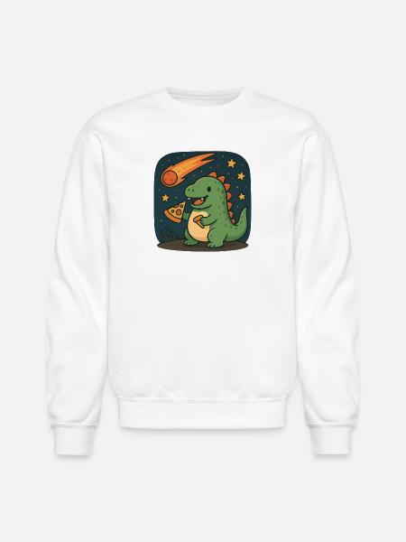 Dinosaur Space Adventure Design - Unisex Crewneck Sweatshirt - white
