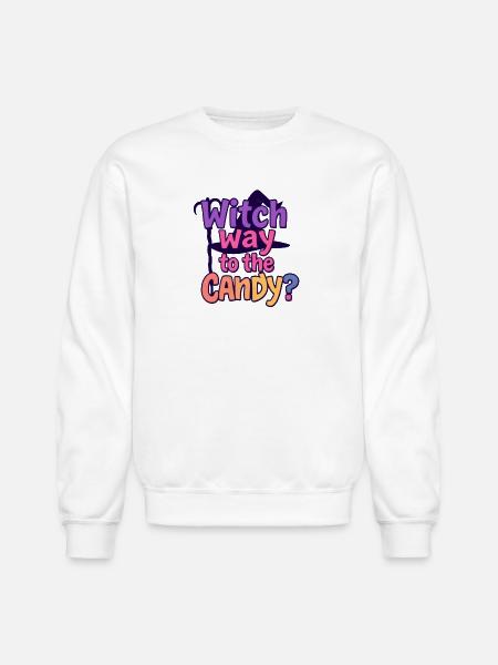 Witch Way to the Candy - Unisex Crewneck Sweatshirt - white