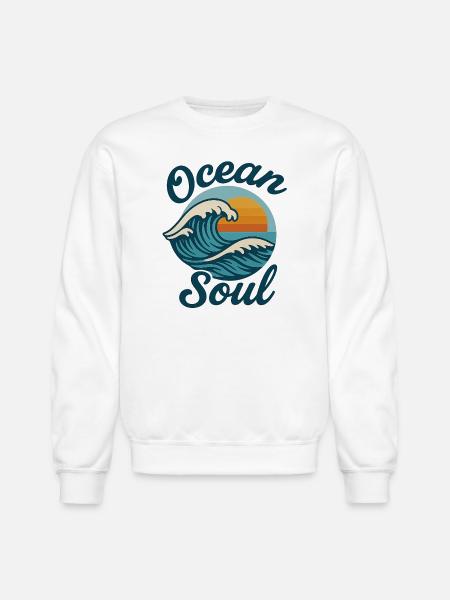 Ocean Soul Waves Sunset - Unisex Crewneck Sweatshirt - white