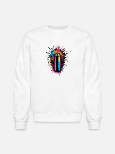 Vivid Spray Graffiti Burst - Unisex Crewneck Sweatshirt - white