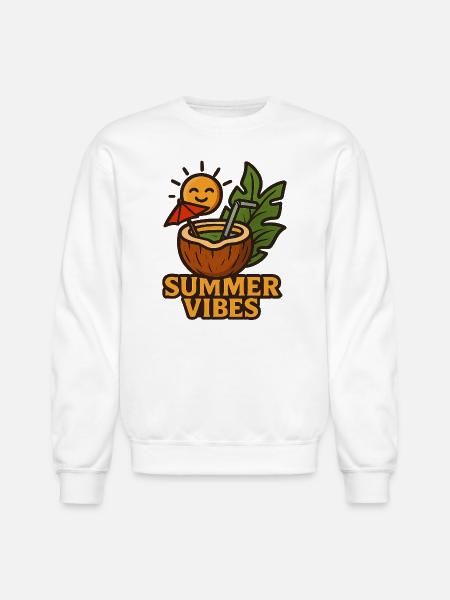 Sunlit Coconut Summer - Unisex Crewneck Sweatshirt - white