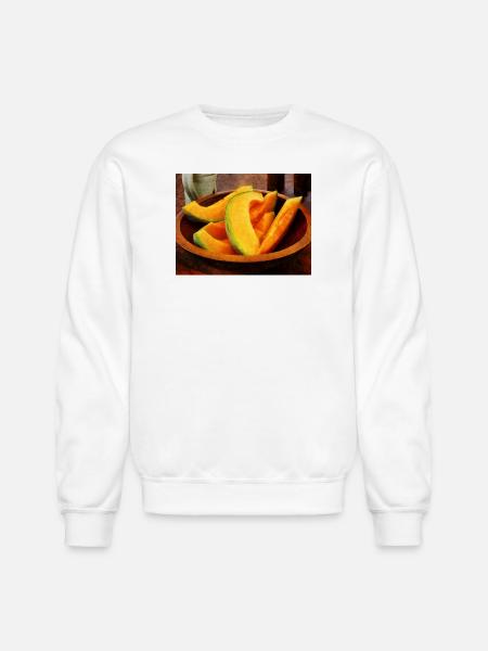 Slices of Cantaloupe - Unisex Crewneck Sweatshirt - white