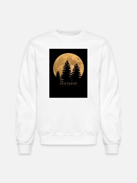 Moonlit Pines Silhouette - Unisex Crewneck Sweatshirt - white