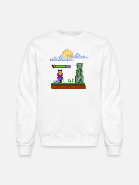 Pixel Heroine Art Design - Unisex Crewneck Sweatshirt - white