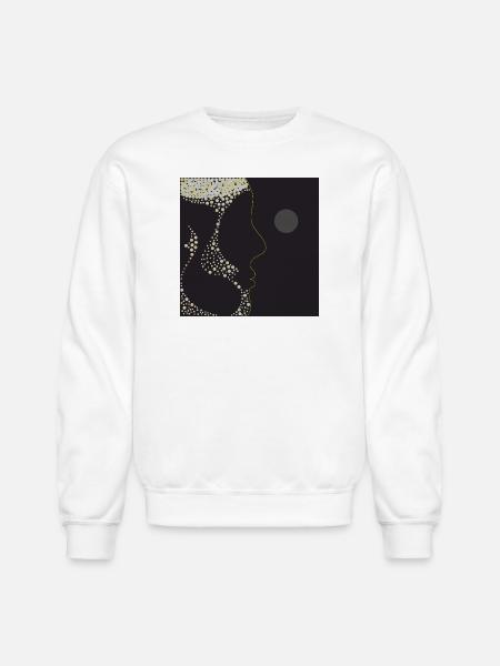 champagne face silhouette - Unisex Crewneck Sweatshirt - white
