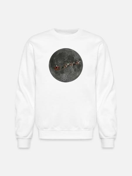 Lunar Santa Sleigh Ride - Unisex Crewneck Sweatshirt - white