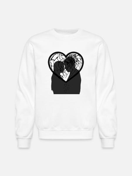Cracked Heart  - Unisex Crewneck Sweatshirt - white