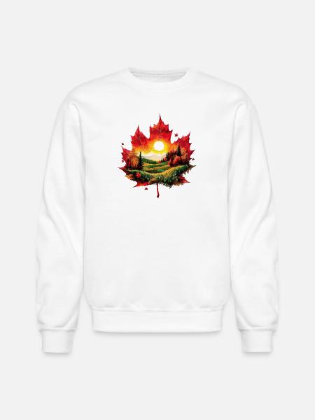Autumn Maple Landscape - Unisex Crewneck Sweatshirt - white