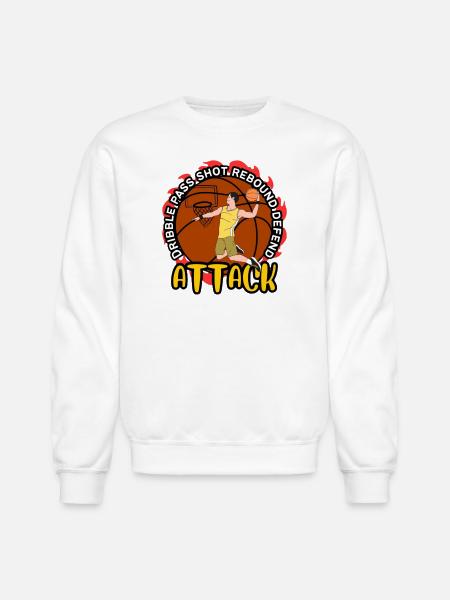 Flame Dunk Attack Basketball - Unisex Crewneck Sweatshirt - white