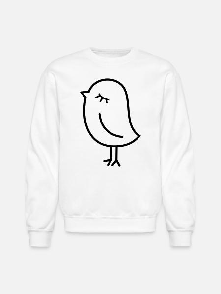 Cute Sparrow Chick – Tweeting Birdie - Unisex Crewneck Sweatshirt - white