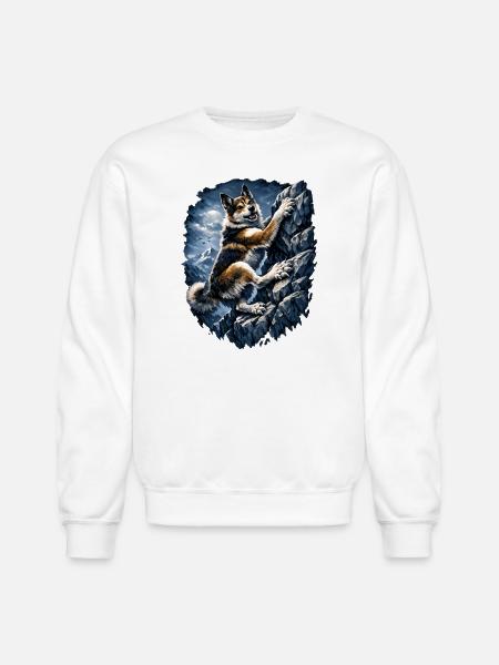 Alpine Husky Climber - Unisex Crewneck Sweatshirt - white