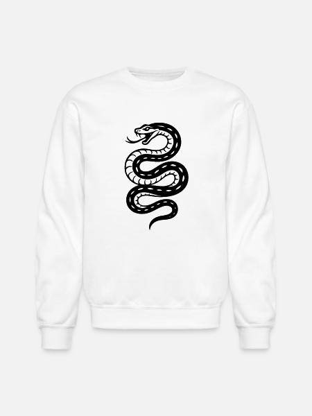 Coiled Serpent Silhouette - Unisex Crewneck Sweatshirt - white