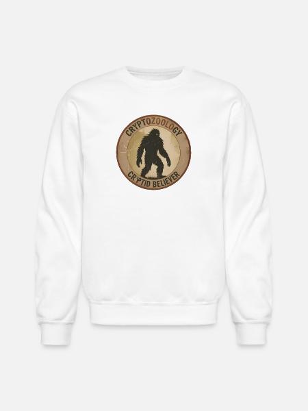 Cryptid Believer Sasquatch Coin - Unisex Crewneck Sweatshirt - white