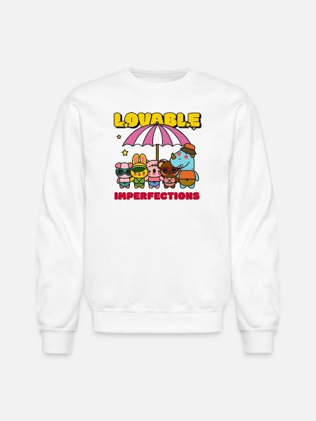 Lovable Hyperfections Umbrella Crew - Unisex Crewneck Sweatshirt - white