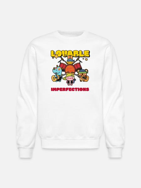 Lovable Imperfections Rock Band - Unisex Crewneck Sweatshirt - white